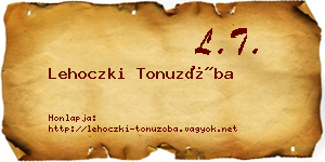 Lehoczki Tonuzóba névjegykártya